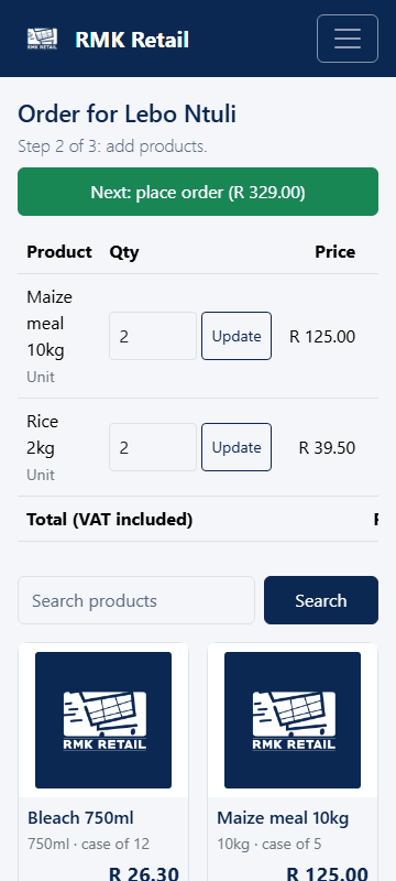 Choose products for the customer