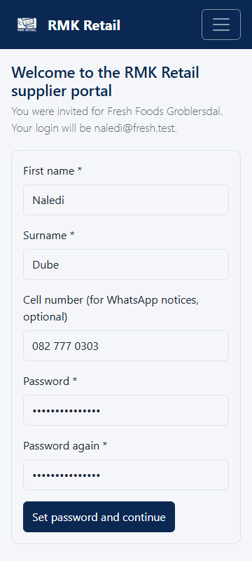 The invitation page