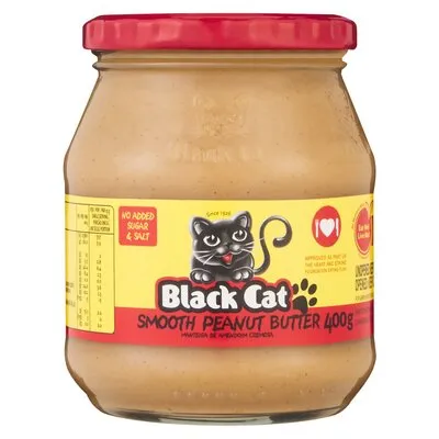 Black Cat Smooth Peanut Butter No Sugar & Salt