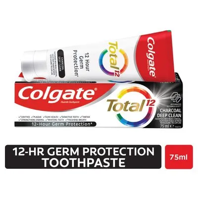 Colgate Total 12 Deep Clean Charcoal, Whitening Toothpaste